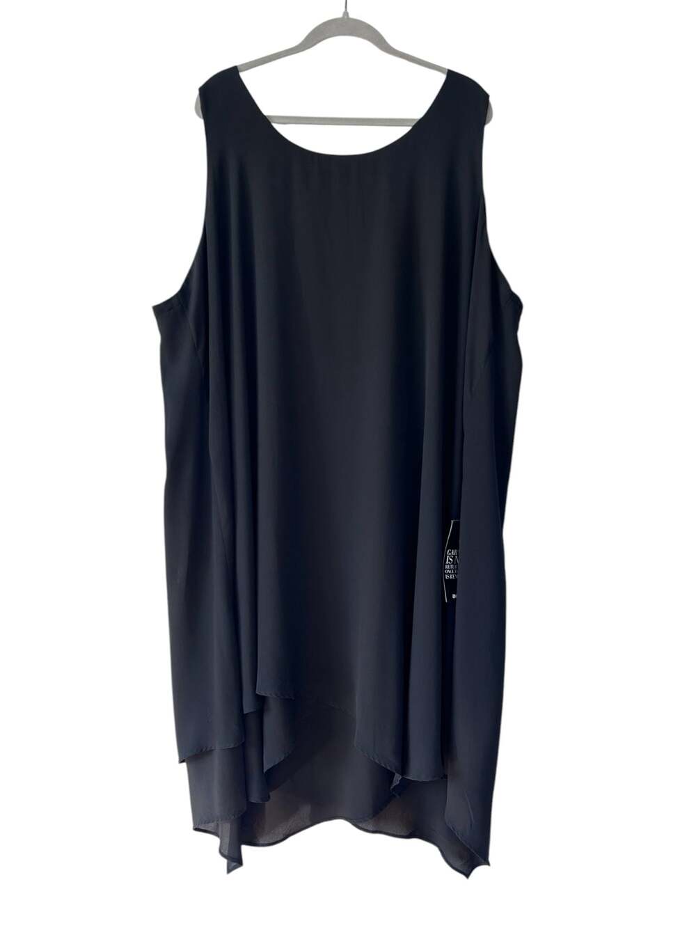 Avenue Black Layered Sleeveless Dress with Lattice Back Detail Size 26/28 NWT